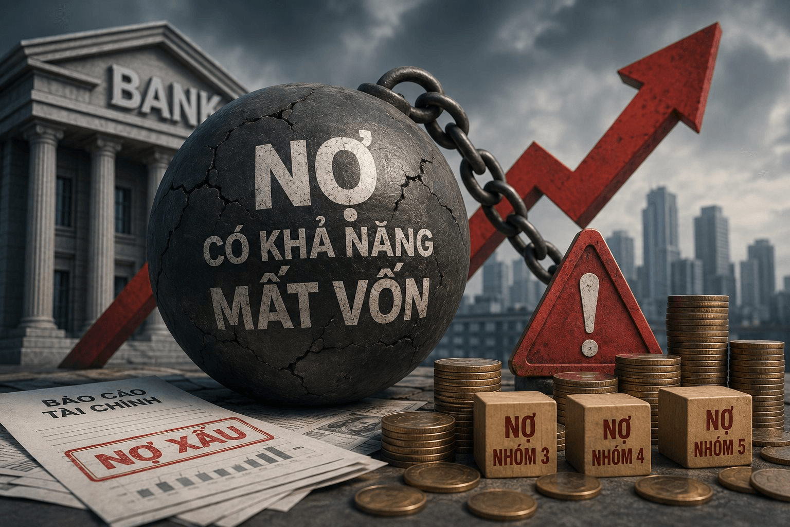Nợ xấu rủi ro cao tiếp tục phình to: Sacombank dẫn đầu, HDBank tăng mạnh nhất