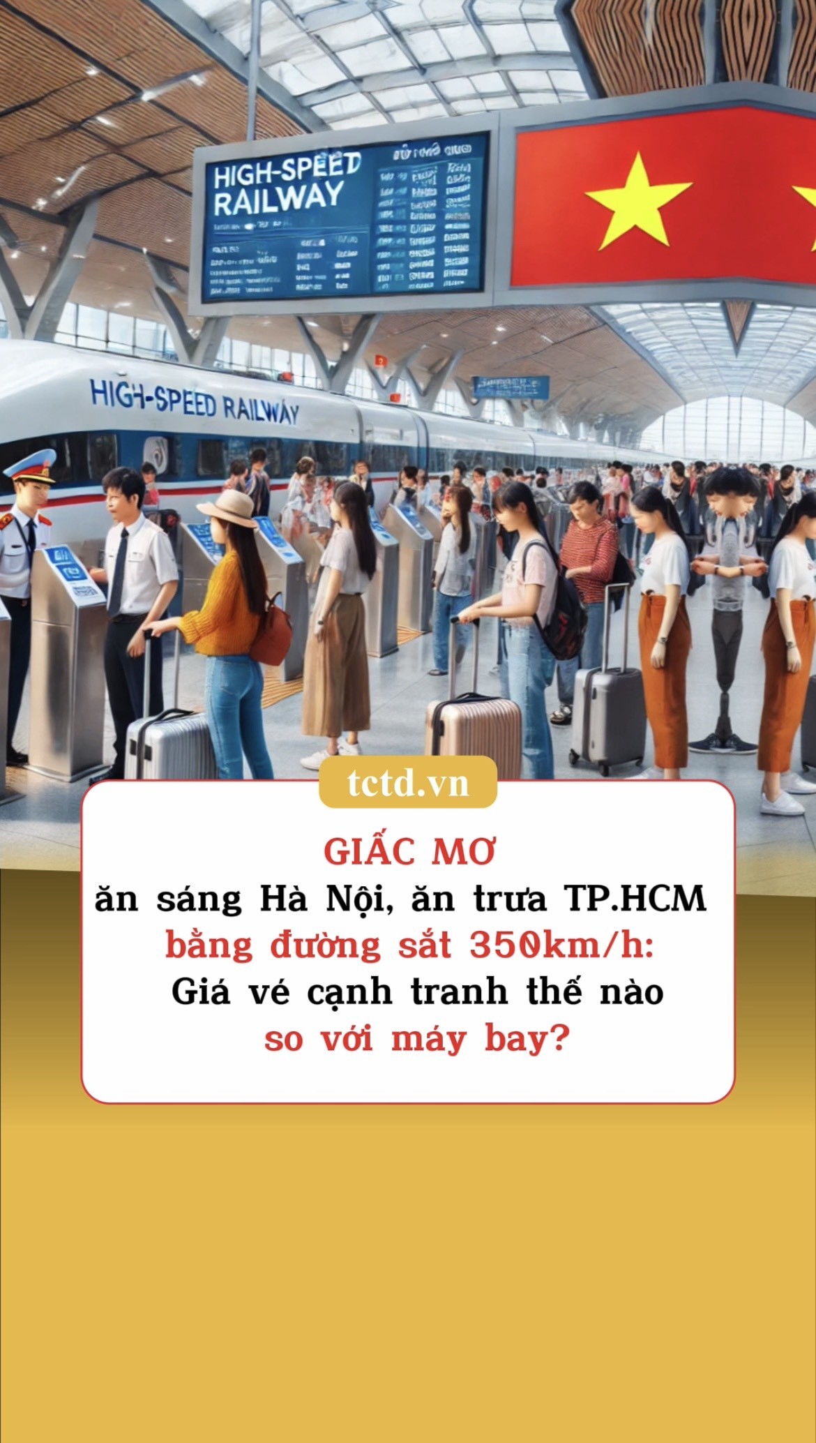 Giấc mơ ăn sáng Hà Nội, ăn trưa TP.HCM bằng đường sắt 350km/h: Giá vé cạnh tranh thế nào so với máy bay?
