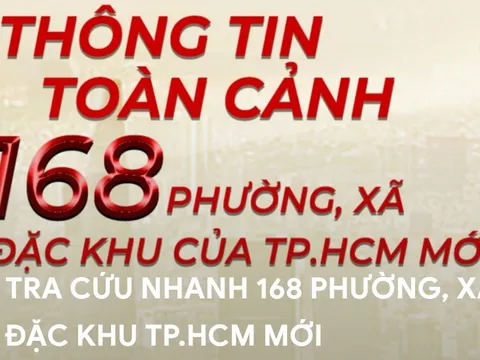 Tra cứu nhanh 168 phường, xã, đặc khu thuộc TP.HCM mới