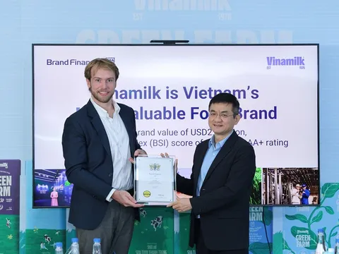 Vinamilk gia nhập nhóm 5% thương hiệu mạnh nhất toàn cầu