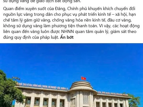 NHNN lên tiếng về chương trình dùng vàng mua nhà của Vinhomes