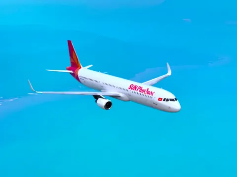 Lần đầu lộ diện “màu áo” Sun PhuQuoc Airways – hoàng hôn Phú Quốc lên trời cao