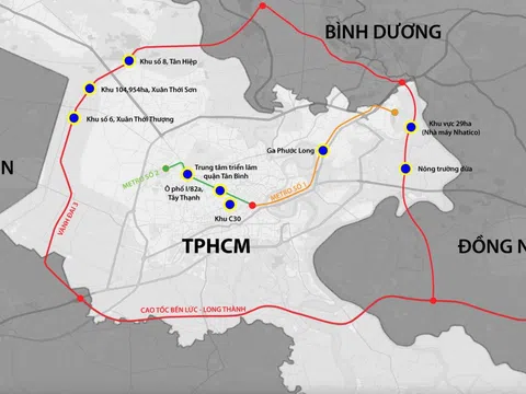 11 Vị trí được TP.HCM dự kiến triển khai các đô thị nén (theo mô hình TOD) dọc metro, vành đai 3 TP.HCM từ nay đến 2028.