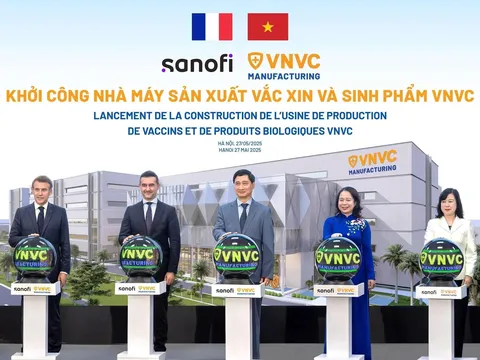 Tổng thống Pháp dự lễ khởi công nhà máy vaccine lớn nhất Việt Nam: Sanofi chuyển giao công nghệ cho VNVC, sản xuất 100 triệu liều/năm