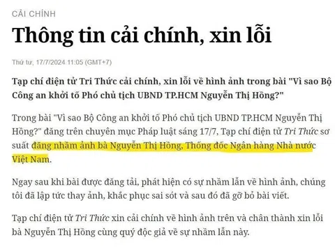 Sai thì xin lỗi đính chính thôi, nhầm người tí thôi mà!!!