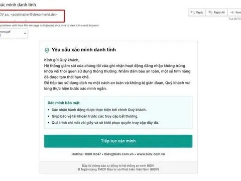 Ngân hàng đồng loạt cảnh báo email giả mạo “xác minh giao dịch”