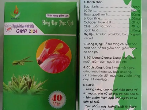 CẢNH BÁO: Phát hiện chất cấm trong viên giảm cân Hồng Hạc Phục Linh!
